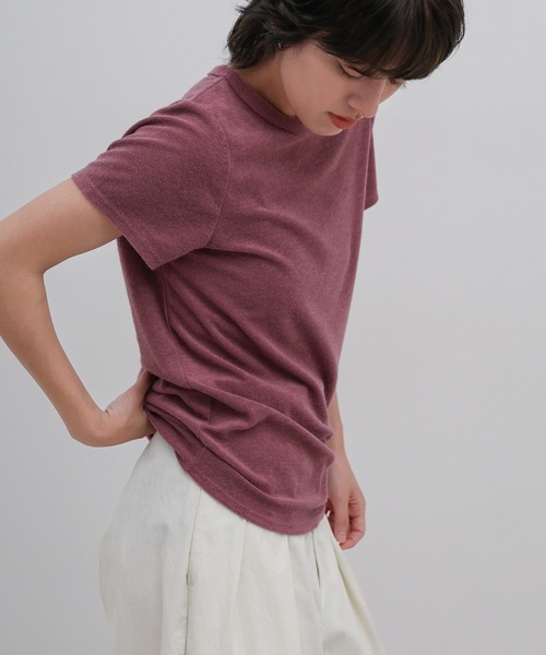 select MOCA(セレクトモカ)の「【選べる8カラー/2サイズ展開】ベーシックパイルTシャツ(Tシャツ/カットソー・レディース・ブラウン/オフホワイト/チャコールグレー/グレイッシュブルー/グレイッシュベージュ/ブラック/パープル/グレー・MEDIUM/SMALL)」の12枚目の写真