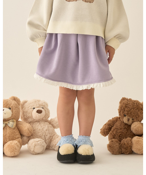 Lycee mine(リセマイン)の「【Lycee mine バレエシリーズ】【セットアップ可】タックプリーツスカート(インパン付き)(スカート・キッズ・クリーム/ベビーピンク/バイオレット/トップグレー/ライトブルー/ブラック/アイボリー・100cm/110cm/130cm/120cm/150cm/140cm)」の6枚目の写真