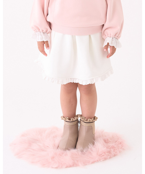 Lycee mine(リセマイン)の「【Lycee mine バレエシリーズ】【セットアップ可】タックプリーツスカート(インパン付き)(スカート・キッズ・クリーム/ベビーピンク/バイオレット/トップグレー/ライトブルー/ブラック/アイボリー・100cm/110cm/130cm/120cm/150cm/140cm)」の2枚目の写真