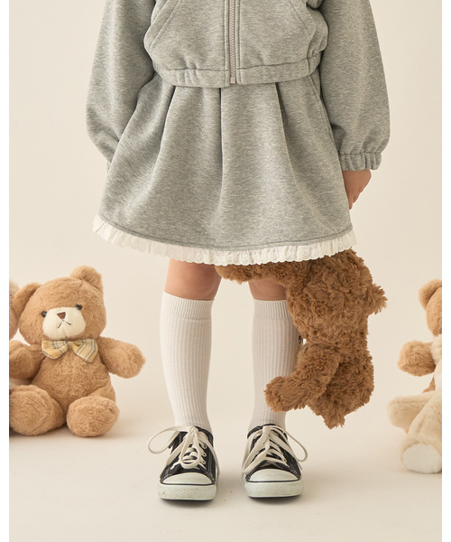 Lycee mine(リセマイン)の「【Lycee mine バレエシリーズ】【セットアップ可】タックプリーツスカート(インパン付き)(スカート・キッズ・クリーム/ベビーピンク/バイオレット/トップグレー/ライトブルー/ブラック/アイボリー・100cm/110cm/130cm/120cm/150cm/140cm)」の4枚目の写真