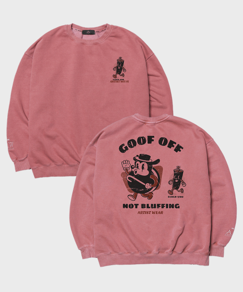 ARTISTWEAR（アーティストウェア）の「[ATW]ヴィンテージスクールピグメントマンツーマン（スウェット・レディース・レッド/ネイビー/ブラック・SMALL/MEDIUM/LARGE/X-LARGE/4XL）」の6枚目の写真