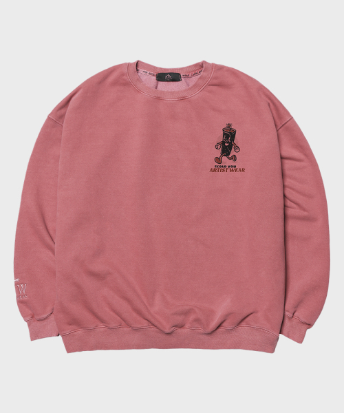 ARTISTWEAR（アーティストウェア）の「[ATW]ヴィンテージスクールピグメントマンツーマン（スウェット・レディース・レッド/ネイビー/ブラック・SMALL/MEDIUM/LARGE/X-LARGE/4XL）」の7枚目の写真