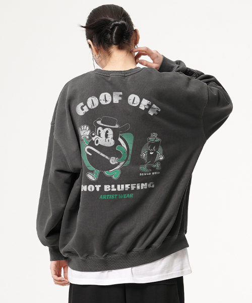 ARTISTWEAR（アーティストウェア）の「[ATW]ヴィンテージスクールピグメントマンツーマン（スウェット・レディース・レッド/ネイビー/ブラック・SMALL/MEDIUM/LARGE/X-LARGE/4XL）」の14枚目の写真