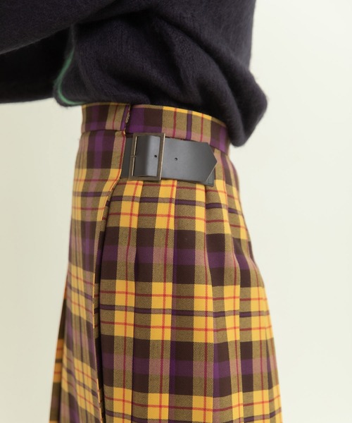 CHILD WOMAN（チャイルドウーマン）の「2/48タータンチェック キルトスカート（スカート・レディース・イエロー・36/38）」の2枚目の写真