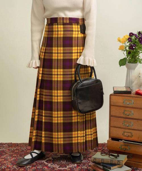 CHILD WOMAN（チャイルドウーマン）の「2/48タータンチェック キルトスカート（スカート・レディース・イエロー・36/38）」の21枚目の写真