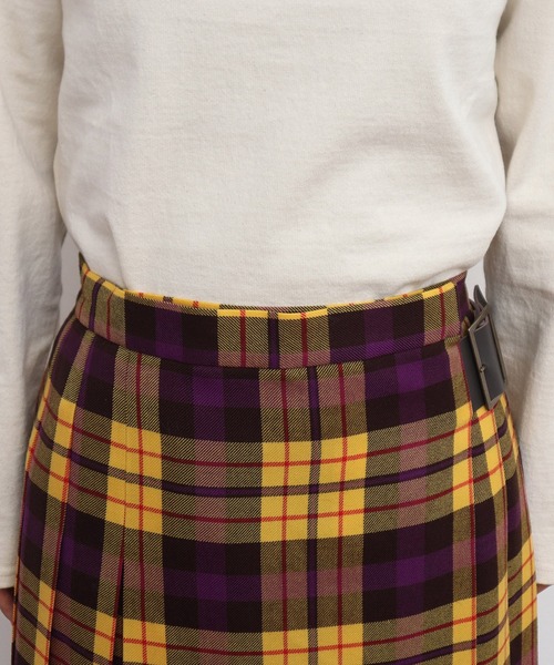 CHILD WOMAN（チャイルドウーマン）の「2/48タータンチェック キルトスカート（スカート・レディース・イエロー・36/38）」の12枚目の写真