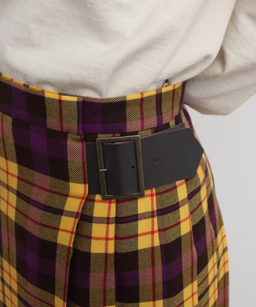 CHILD WOMAN（チャイルドウーマン）の「2/48タータンチェック キルトスカート（スカート・レディース・イエロー・36/38）」の10枚目の写真