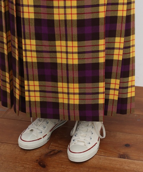 CHILD WOMAN（チャイルドウーマン）の「2/48タータンチェック キルトスカート（スカート・レディース・イエロー・36/38）」の7枚目の写真