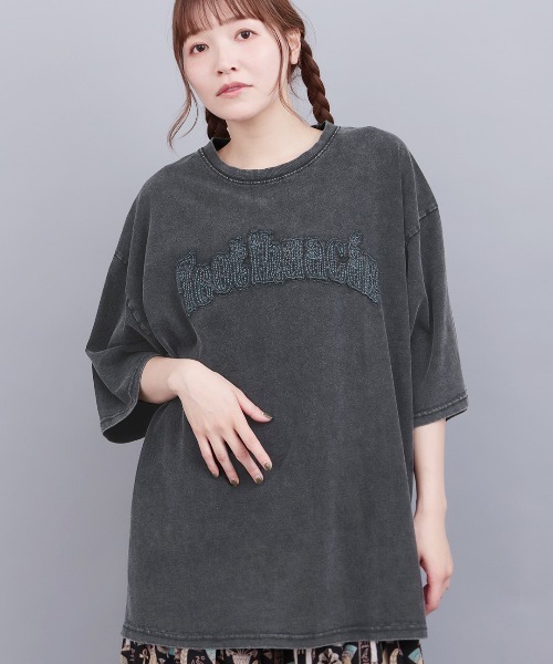 チチカカ（チチカカ）の「ロゴパッチスノーウォッシュビッグTシャツ（Tシャツ/カットソー・メンズ・チャコールグレー/ブラック・FREE）」の5枚目の写真