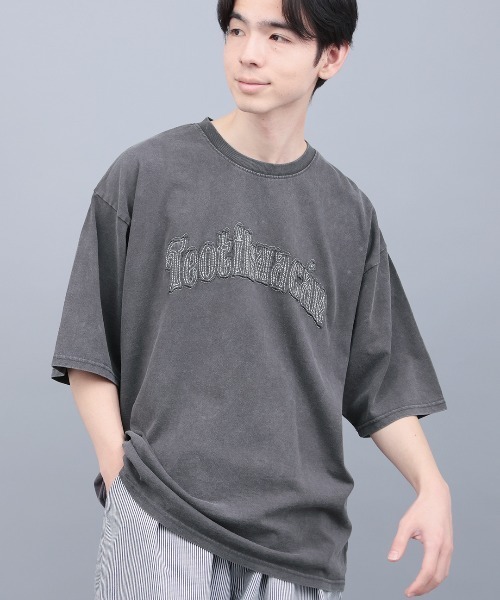 チチカカ（チチカカ）の「ロゴパッチスノーウォッシュビッグTシャツ（Tシャツ/カットソー・メンズ・チャコールグレー/ブラック・FREE）」の7枚目の写真