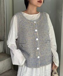 CIAOPANIC TYPY | 銀ボタンツイードニットベスト(ベスト)