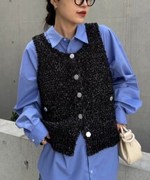 CIAOPANIC TYPY | 銀ボタンツイードニットベスト(ベスト)