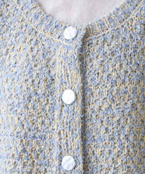 CIAOPANIC TYPY(チャオパニックティピー)の「銀ボタンツイードニットベスト(ベスト・レディース・ブラック/サックスブルー/アイボリー・ONE SIZE)」の20枚目の写真