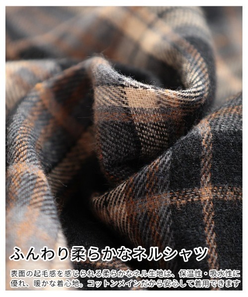 Sawa a la mode(サワアラモード)の「チェック柄シャツチュニック(シャツ/ブラウス・レディース・ブラック/カーキ/ブラウン・FREE)」の14枚目の写真