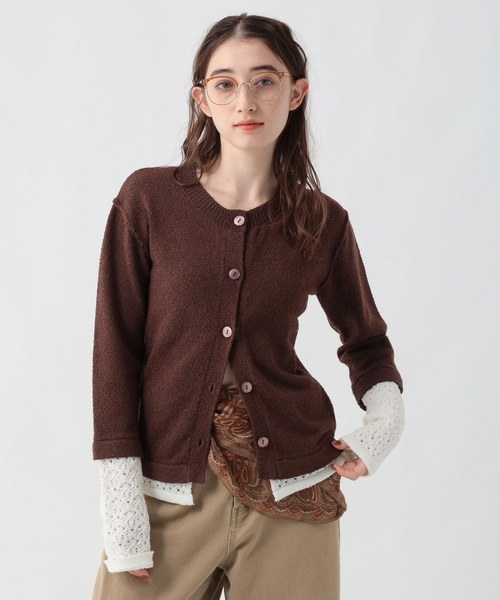 GEORGE'S（ジョージズ）の「スカシアミレイヤードカーティガン（カーディガン/ボレロ・レディース・ブルー/グレー/ブラウン・FREE）」の2枚目の写真