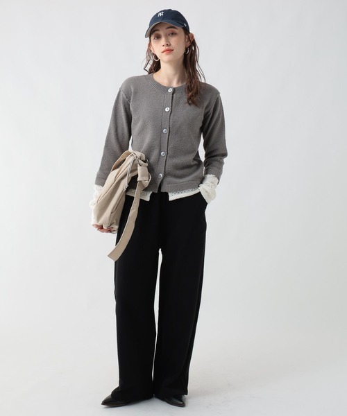 GEORGE'S（ジョージズ）の「スカシアミレイヤードカーティガン（カーディガン/ボレロ・レディース・ブルー/グレー/ブラウン・FREE）」の4枚目の写真