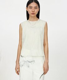 Flock Printed Tulle Vest