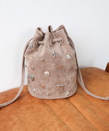 Three Four Time（スリーフォータイム）の「スエードスタッズドロストＢＡＧ（ハンドバッグ）」