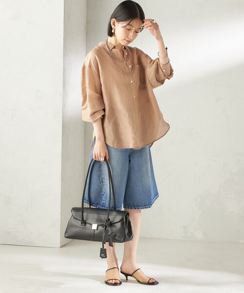 SHIPS(シップス)の「【WEB限定】George Cinq:SHOULDER BAG(L)(ショルダーバッグ・レディース・キャメル/ブラック・ONE SIZE)」の7枚目の写真