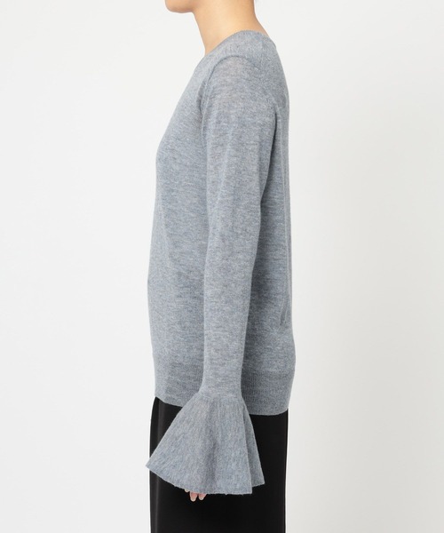 BARNYARDSTORM（バンヤードストーム）の「BARNYARDSTORM / 袖フレアシアーニット（ニット/セーター・レディース・グレー/ブラック/ホワイト・FREE）」の17枚目の写真