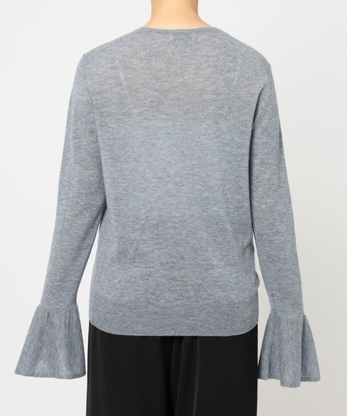 BARNYARDSTORM（バンヤードストーム）の「BARNYARDSTORM / 袖フレアシアーニット（ニット/セーター・レディース・グレー/ブラック/ホワイト・FREE）」の18枚目の写真