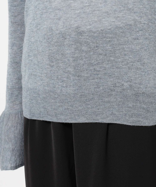 BARNYARDSTORM（バンヤードストーム）の「BARNYARDSTORM / 袖フレアシアーニット（ニット/セーター・レディース・グレー/ブラック/ホワイト・FREE）」の22枚目の写真