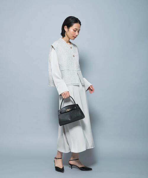 URBAN RESEARCH ROSSO WOMEN（アーバンリサーチ　ロッソ）の「ベルト付カシュクールサテンワンピース（ワンピース・レディース・グレー系その他/ネイビー・FREE）」の12枚目の写真