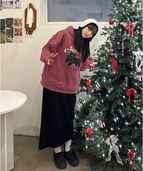ambler(エムブラー)の「ブラックキャット 男女共用 フードパーカー AHP1114 (ブラック)(パーカー・レディース・その他・S/M/L)」の4枚目の写真