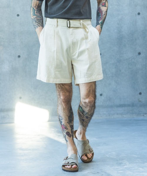 MR.OLIVE（ミスターオリーブ）の「RINSE WASH 8oz DENIM / BELTED SHORTS /M261132（デニムパンツ・メンズ・ナチュラル/ブラック/インディゴブルー・MEDIUM/LARGE）」の6枚目の写真