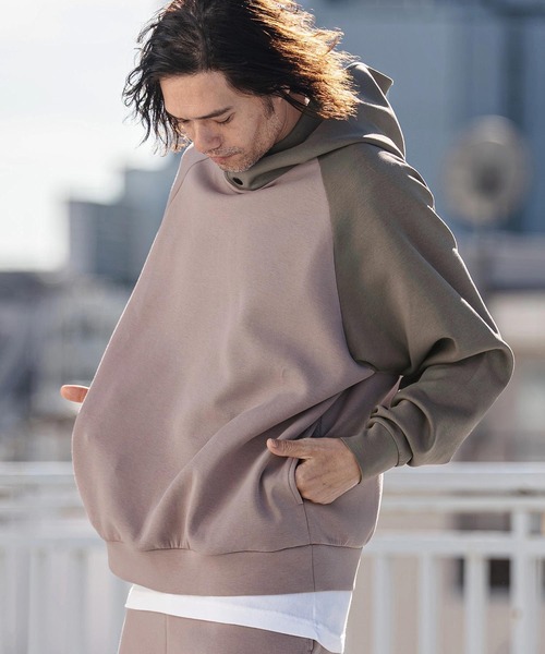 CAMBIO(カンビオ)の「mpa4038-Cardboard Knit One Arm Pull Parka パーカー(S63726cmb)(パーカー・メンズ・ブラック/グレー/グレイッシュベージュ/チャコール・S/M/L)」の4枚目の写真
