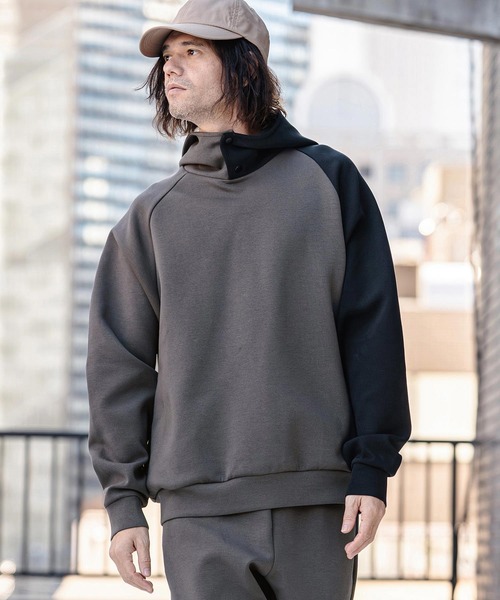 CAMBIO(カンビオ)の「mpa4038-Cardboard Knit One Arm Pull Parka パーカー(S63726cmb)(パーカー・メンズ・ブラック/グレー/グレイッシュベージュ/チャコール・S/M/L)」の6枚目の写真