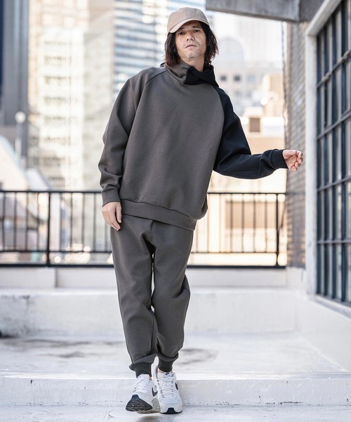 CAMBIO(カンビオ)の「mpa4038-Cardboard Knit One Arm Pull Parka パーカー(S63726cmb)(パーカー・メンズ・ブラック/グレー/グレイッシュベージュ/チャコール・S/M/L)」の9枚目の写真