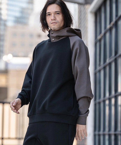 CAMBIO(カンビオ)の「mpa4038-Cardboard Knit One Arm Pull Parka パーカー(S63726cmb)(パーカー・メンズ・ブラック/グレー/グレイッシュベージュ/チャコール・S/M/L)」の10枚目の写真