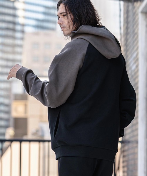 CAMBIO(カンビオ)の「mpa4038-Cardboard Knit One Arm Pull Parka パーカー(S63726cmb)(パーカー・メンズ・ブラック/グレー/グレイッシュベージュ/チャコール・S/M/L)」の11枚目の写真