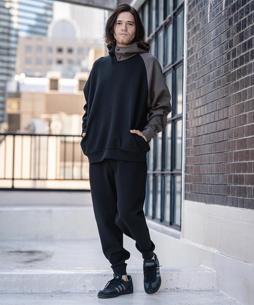 CAMBIO(カンビオ)の「mpa4038-Cardboard Knit One Arm Pull Parka パーカー(S63726cmb)(パーカー・メンズ・ブラック/グレー/グレイッシュベージュ/チャコール・S/M/L)」の12枚目の写真