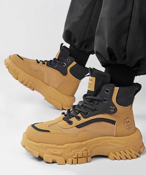 WESTBOY(ウエストボーイ)の「4.5cm ボリューム レースアップバイカラー ハイカットスニーカーブーツ WO25W16SH19(ブーツ・メンズ・ブラウン/ブラック・44/43/42/41)」の2枚目の写真