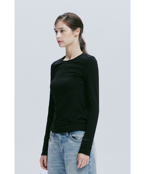 AFTERHOURS（アフターアワーズ）の「DOUBLE LAYERED LONG SLEEVE TOP (BLACK)（Tシャツ/カットソー・レディース・その他・FREE）」の2枚目の写真