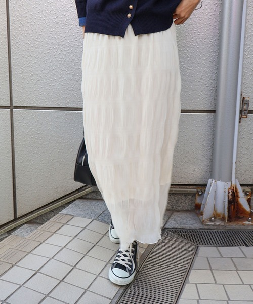 SpRay(スプレイ)の「マジョリカプリーツスカート(スカート・レディース・アイボリー/ブラック・FREE)」の5枚目の写真