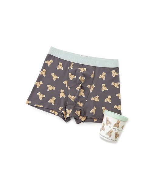 gelato pique(ジェラートピケ)の「【HOMME】ベア柄ボクサーパンツ(ボクサーパンツ・メンズ・ダークグレー・L/M)」の2枚目の写真