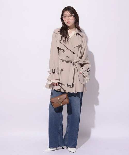 バックフレアミドルトレンチコート（ダウンジャケット/コート