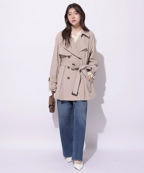 Rirandture（リランドチュール）の「バックフレアミドルトレンチコート（ダウンジャケット/コート・レディース・ピンクベージュ・2/1/0）」の7枚目の写真