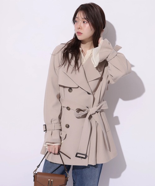 Rirandture（リランドチュール）の「バックフレアミドルトレンチコート（ダウンジャケット/コート・レディース・ピンクベージュ・2/1/0）」の12枚目の写真