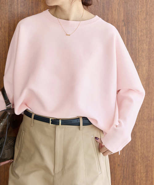 IENA（イエナ）の「《新色/追加》ファインコットンスムースプルオーバー（ニット/セーター・レディース・チャコールグレー/ホワイト/ピンク・FREE）」の3枚目の写真