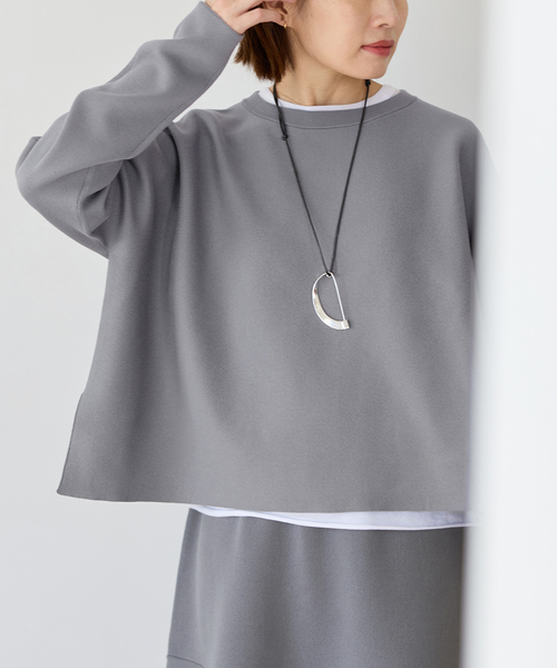 IENA（イエナ）の「《新色/追加》ファインコットンスムースプルオーバー（ニット/セーター・レディース・チャコールグレー/ホワイト/ピンク・FREE）」の7枚目の写真