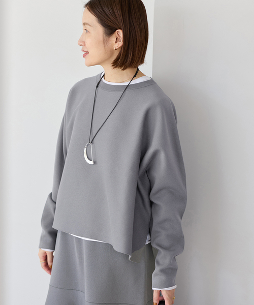 IENA（イエナ）の「《新色/追加》ファインコットンスムースプルオーバー（ニット/セーター・レディース・チャコールグレー/ホワイト/ピンク・FREE）」の9枚目の写真