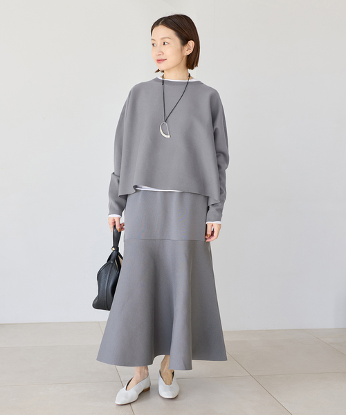 IENA（イエナ）の「《新色/追加》ファインコットンスムースプルオーバー（ニット/セーター・レディース・チャコールグレー/ホワイト/ピンク・FREE）」の13枚目の写真