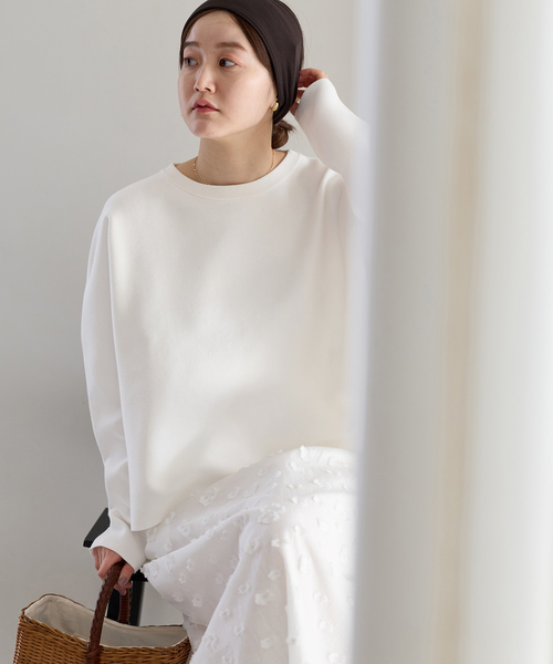 IENA（イエナ）の「《新色/追加》ファインコットンスムースプルオーバー（ニット/セーター・レディース・チャコールグレー/ホワイト/ピンク・FREE）」の18枚目の写真