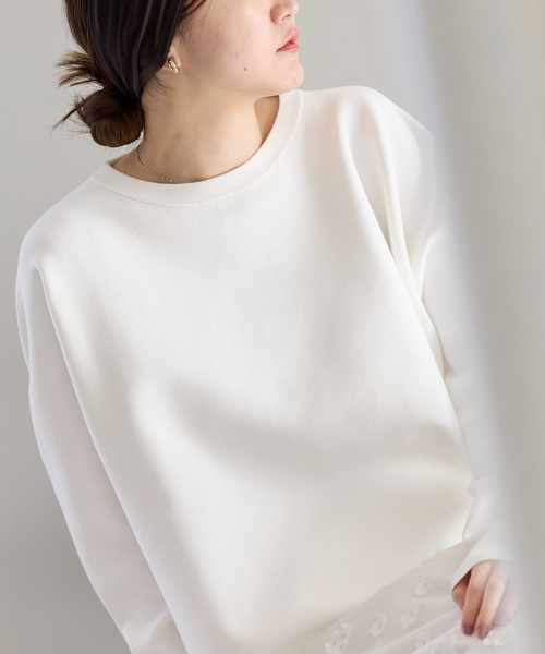 IENA（イエナ）の「《新色/追加》ファインコットンスムースプルオーバー（ニット/セーター・レディース・チャコールグレー/ホワイト/ピンク・FREE）」の22枚目の写真