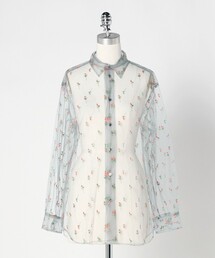 LOEFF | ＜LOEFF＞フラワー チュール シャツ(シャツ/ブラウス)