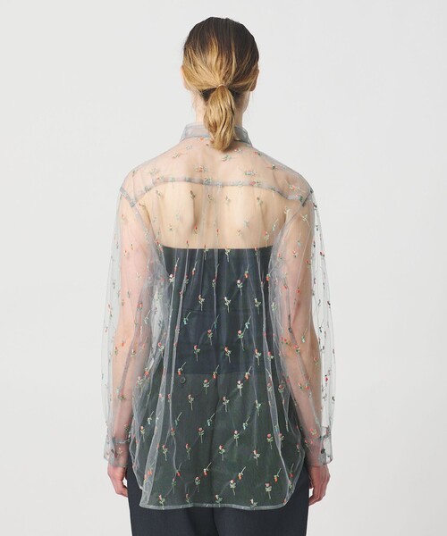 LOEFF（ロエフ）の「＜LOEFF＞フラワー チュール シャツ（シャツ/ブラウス・レディース・グレー・FREE）」の9枚目の写真